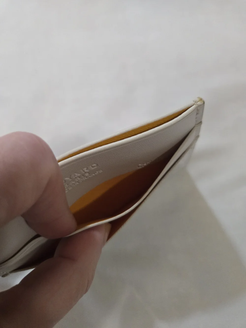 Leather White Patterned Card Holder